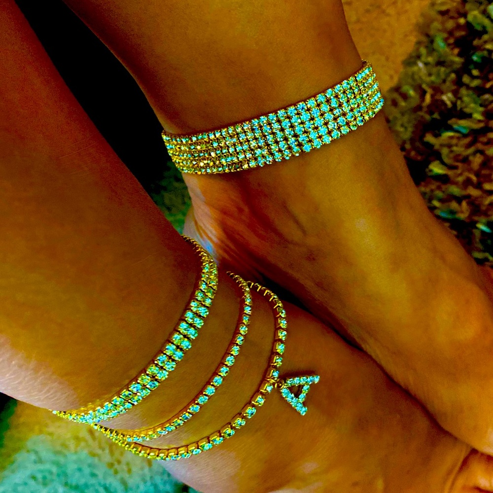 Rhinestones anklet